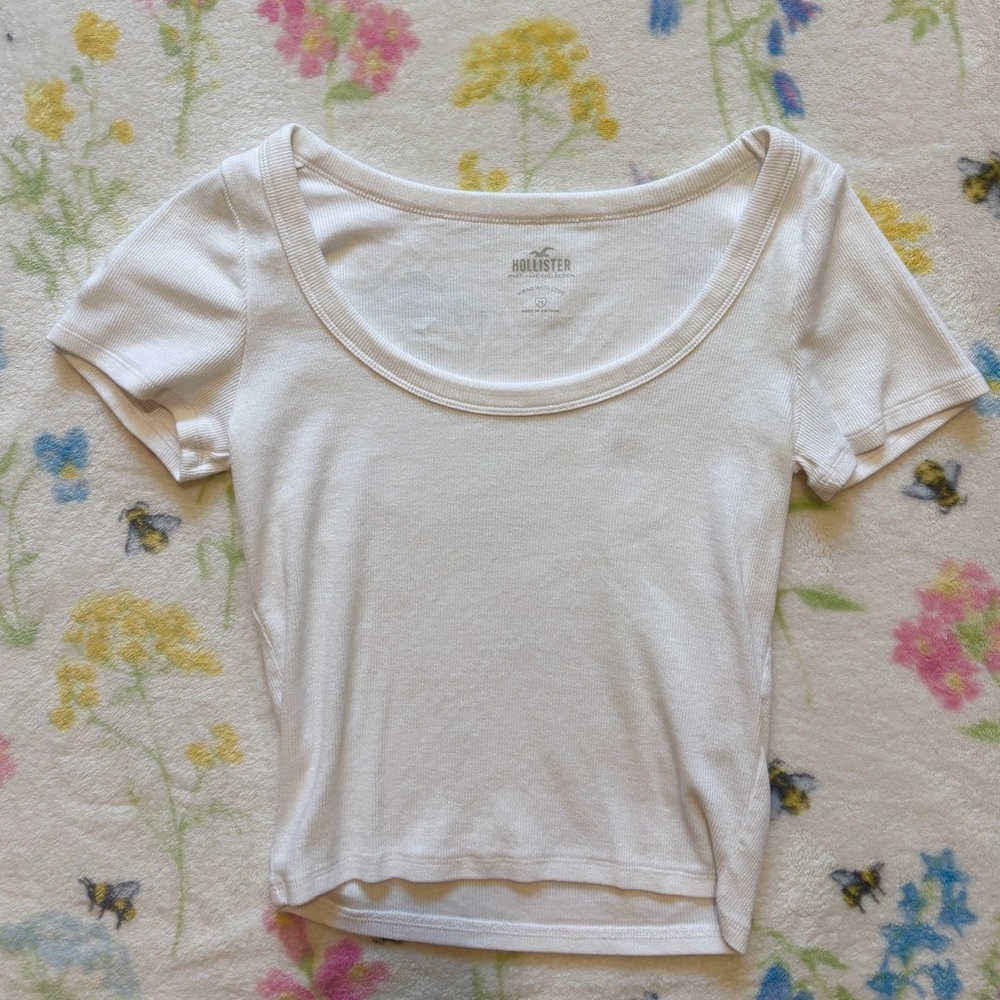 Hollister White Baby Tee